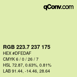 カラーコード: RGB 223.7 237 175 | qconv.com