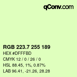 カラーコード: RGB 223.7 255 189 | qconv.com