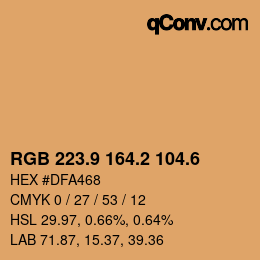 カラーコード: RGB 223.9 164.2 104.6 | qconv.com