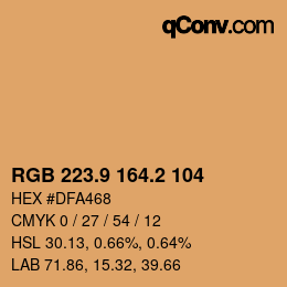 Color code: RGB 223.9 164.2 104 | qconv.com