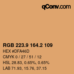Color code: RGB 223.9 164.2 109 | qconv.com