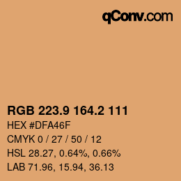 カラーコード: RGB 223.9 164.2 111 | qconv.com