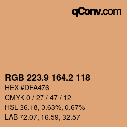 Color code: RGB 223.9 164.2 118 | qconv.com