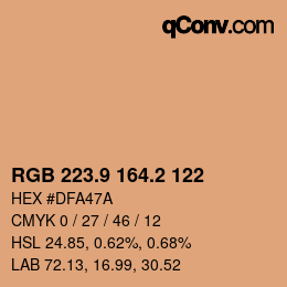 Color code: RGB 223.9 164.2 122 | qconv.com