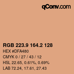 Color code: RGB 223.9 164.2 128 | qconv.com