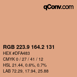 Color code: RGB 223.9 164.2 131 | qconv.com