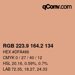 カラーコード: RGB 223.9 164.2 134 | qconv.com