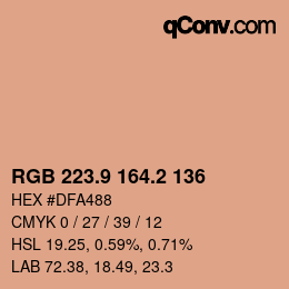 Color code: RGB 223.9 164.2 136 | qconv.com