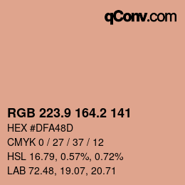 カラーコード: RGB 223.9 164.2 141 | qconv.com