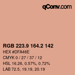 Color code: RGB 223.9 164.2 142 | qconv.com