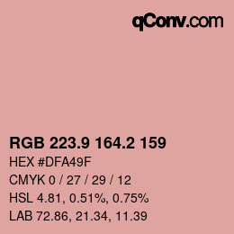 Color code: RGB 223.9 164.2 159 | qconv.com
