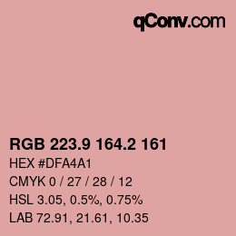 Color code: RGB 223.9 164.2 161 | qconv.com