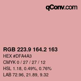 カラーコード: RGB 223.9 164.2 163 | qconv.com