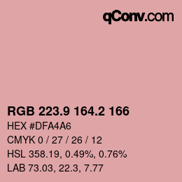 Farbcode: RGB 223.9 164.2 166 | qconv.com
