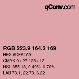 カラーコード: RGB 223.9 164.2 169 | qconv.com