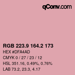 Color code: RGB 223.9 164.2 173 | qconv.com