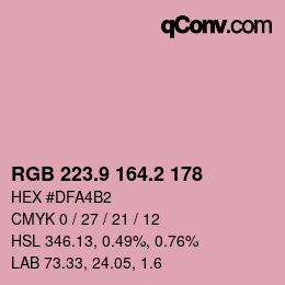 Color code: RGB 223.9 164.2 178 | qconv.com