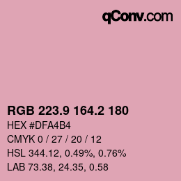 カラーコード: RGB 223.9 164.2 180 | qconv.com