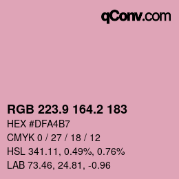 Color code: RGB 223.9 164.2 183 | qconv.com