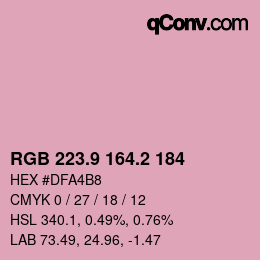 カラーコード: RGB 223.9 164.2 184 | qconv.com