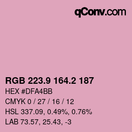 Farbcode: RGB 223.9 164.2 187 | qconv.com