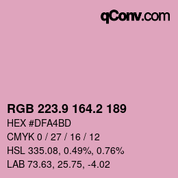 カラーコード: RGB 223.9 164.2 189 | qconv.com