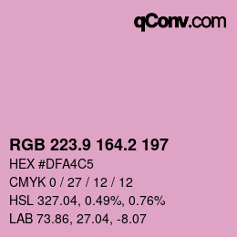 Color code: RGB 223.9 164.2 197 | qconv.com
