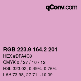 Color code: RGB 223.9 164.2 201 | qconv.com