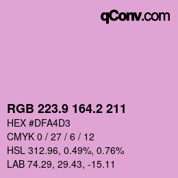 Color code: RGB 223.9 164.2 211 | qconv.com