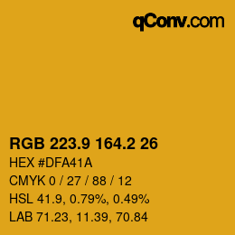 カラーコード: RGB 223.9 164.2 26 | qconv.com