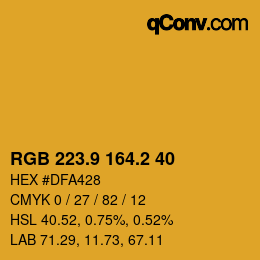 Color code: RGB 223.9 164.2 40 | qconv.com