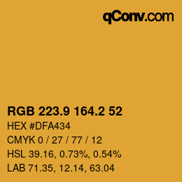 Color code: RGB 223.9 164.2 52 | qconv.com