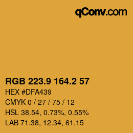 カラーコード: RGB 223.9 164.2 57 | qconv.com