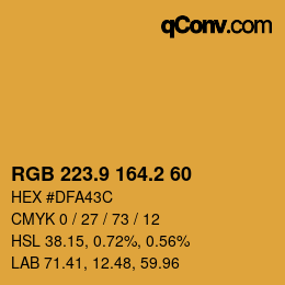 カラーコード: RGB 223.9 164.2 60 | qconv.com