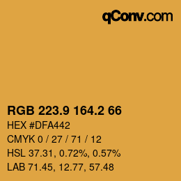 Color code: RGB 223.9 164.2 66 | qconv.com