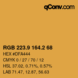 カラーコード: RGB 223.9 164.2 68 | qconv.com