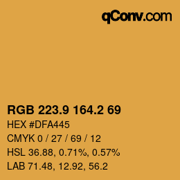 カラーコード: RGB 223.9 164.2 69 | qconv.com