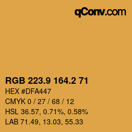 Color code: RGB 223.9 164.2 71 | qconv.com