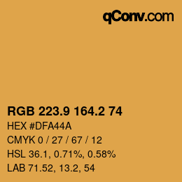 カラーコード: RGB 223.9 164.2 74 | qconv.com