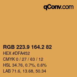 カラーコード: RGB 223.9 164.2 82 | qconv.com