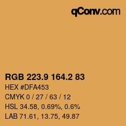 Color code: RGB 223.9 164.2 83 | qconv.com