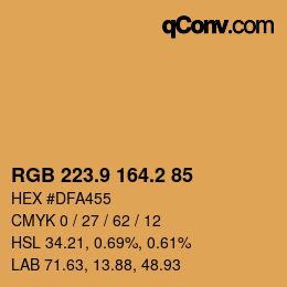 Color code: RGB 223.9 164.2 85 | qconv.com
