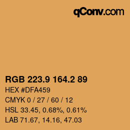 Color code: RGB 223.9 164.2 89 | qconv.com