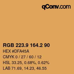 Color code: RGB 223.9 164.2 90 | qconv.com