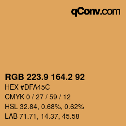 Farbcode: RGB 223.9 164.2 92 | qconv.com
