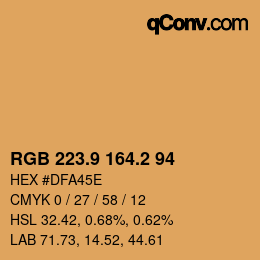 Color code: RGB 223.9 164.2 94 | qconv.com