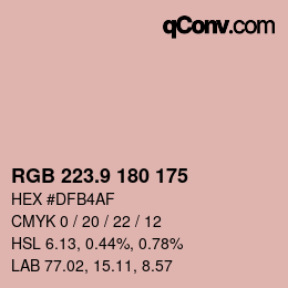 カラーコード: RGB 223.9 180 175 | qconv.com
