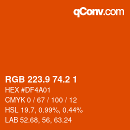 カラーコード: RGB 223.9 74.2 1 | qconv.com