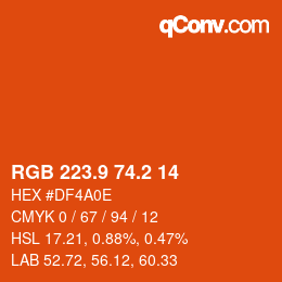 Color code: RGB 223.9 74.2 14 | qconv.com