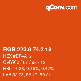 Color code: RGB 223.9 74.2 18 | qconv.com
